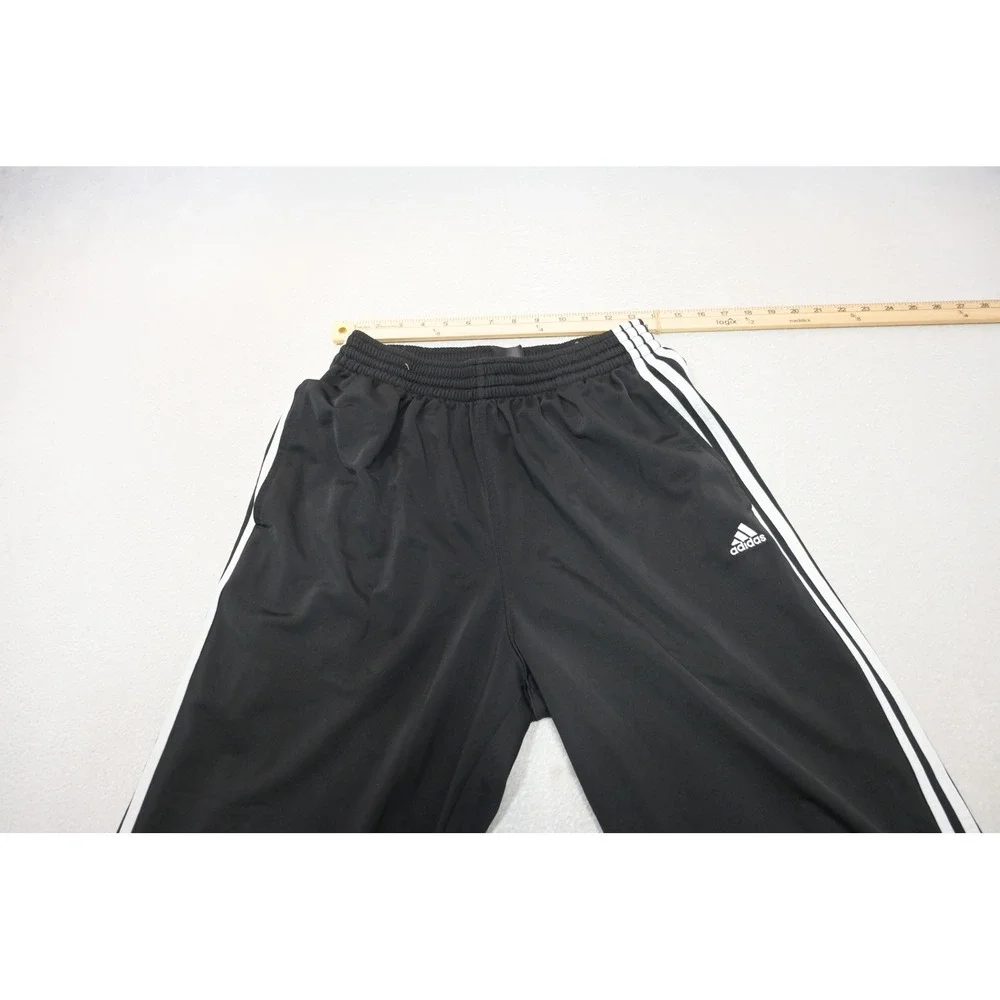 Adidas Track Sweat Pants Mens Medium Black White Stripes Athletic Excellent
